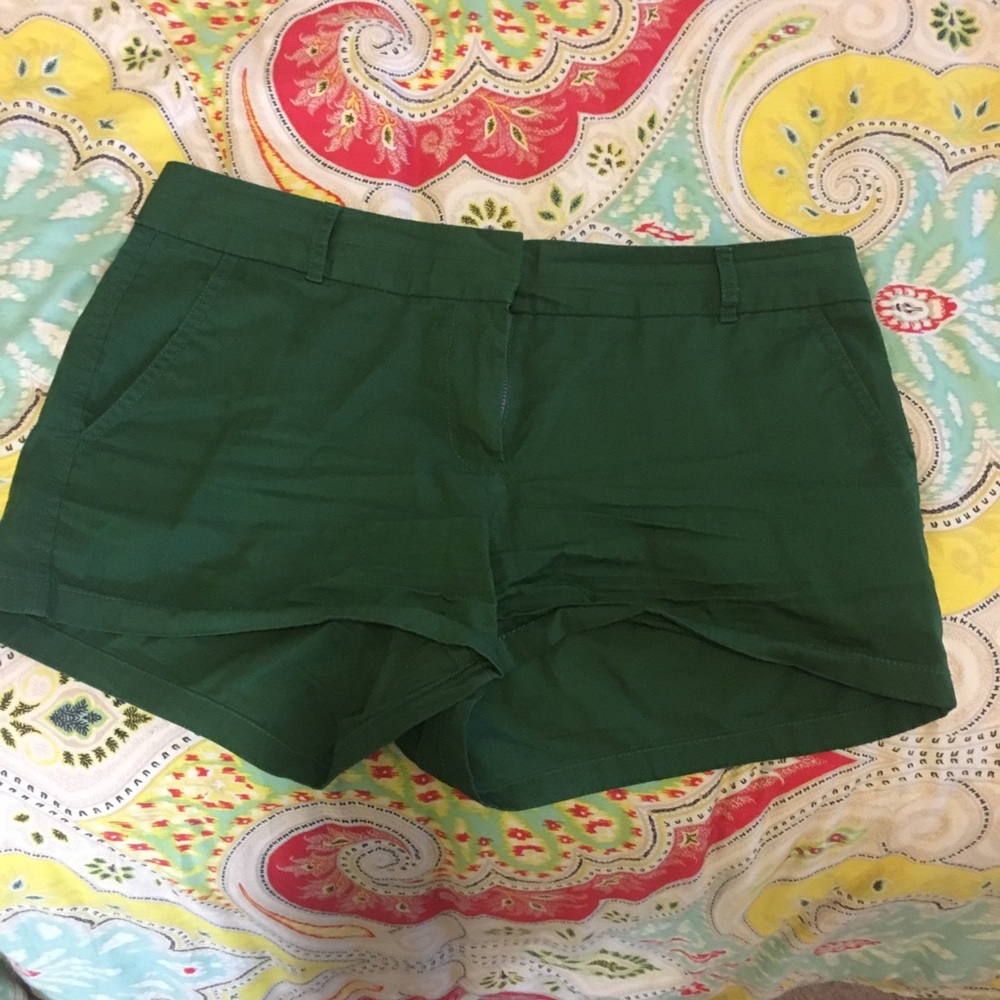 Green J. Crew Chino Shorts